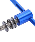 Close-up of Bottom Bracket Press Tool With CNC Knurling Stainless Steel Build, showing spring-loaded mechanism.