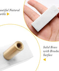 Sweet Finish T-Shaped Marble Cabinet Knobs With Brushed Brass Base, showing solid white marble and brass mount detail.