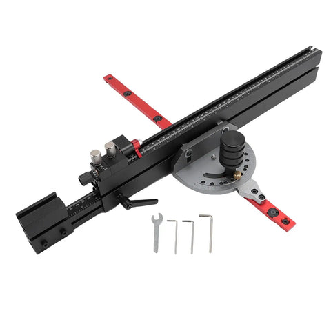 Rugged Aluminum Table Saw Miter Gauge Designed With Reliable Flip Stop Fence And Rapid Adjustable Locks Compatible With Router And Band Saw 3 8 By 3 4 Inch T Slot Offers Badass Stability For Daily Shop Work.
