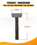 Heavy Duty 2.2lb Forge Hammer For Farriers And Knife Makers with 4.04in head and 10.12in handle, handmade for forging blades