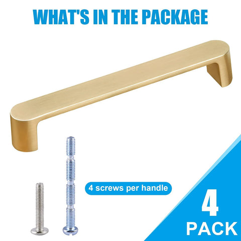 Brushed Gold Cabinet Handles Set of 2 With 5 Inch Hole Centers; includes screws for installation