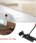 Flooring Jack Tool For Hardwood And Laminate Installations Wood Floor Positioning Jack With Ratchet Hands Free Nailing featured in use