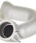 Silver aluminum exhaust header for Jato RC Car TRX 2.5 2.5R 3.3 upgrade, durable construction, high flow performance, easy install