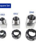 Heavy Duty ER40 Square Collet Block Chuck Holder For Lathe Machine Workholding Precision Tooling, various sizes shown.