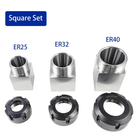 Heavy Duty ER40 Square Collet Block Chuck Holder For Lathe Machine Workholding Precision Tooling, various sizes shown.