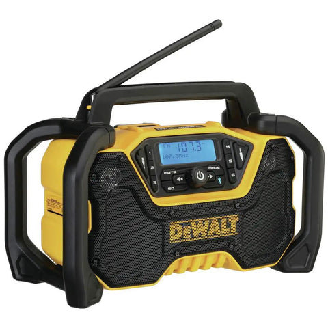 12V and 20V Max Portable Bluetooth Radio With Dual 3.5 Inch Subwoofers and 1 Inch Tweeters For Stereo Sound Rugged Jobsite