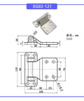 Adjustable Concealed Kitchen Cabinet Hinges Heavy Duty Stainless Steel T Type Door Hinge For Mechanical Industrial Equipment With Smooth Damping And Easy To Install Mounting Screws Included Built Tough, dimensions and design details shown