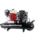Gas Powered Wheeled Air Compressor, with 8 Gallon Tank, 116 to 145 PSI, Honda GX Engine, Cast Iron Cylinder, in side view