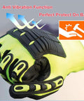 Anti Vibration Oil Proof Cut Resistant Safety Work Glove With Full Finger Design Yellow Nylon HPPE Glass Fiber Seamless Knit Liner