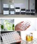 Heavy Duty Commercial Ice Maker Kicks Out 1980 Lbs Of Rock Solid Square Cubes Daily In A Massive 1100 Lb Hopper With Zero Hassle 110V Automatic Operation For Home Bars And Restaurants at a venue.
