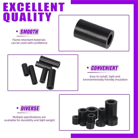 540Pcs Nylon Spacer Kit In 18 Sizes Black And White Round Spacers Standoff Nuts For M3 M4 M5 M6 Screws Prototyping And DIY Jewelry Making Perfect For Neat Gaps Layered Bead Layout And Quick Pro Builds, black nylon spacers