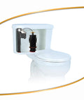 Premium Toilet Flush Valve Seal For Kohler Tower Style Toilets inside a ceramic tank showing valve construction and parts.