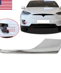 Right Side Front Bumper Fog Light Chrome Trim Molding For Tesla Model X 2016 2021 close-up view of chrome trim and fog light area.