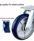 Heavy Duty Swivel Caster Wheels With Brakes For Furniture And Workbenches, Quiet Polyurethane Castors With 360 Degree Top Plate