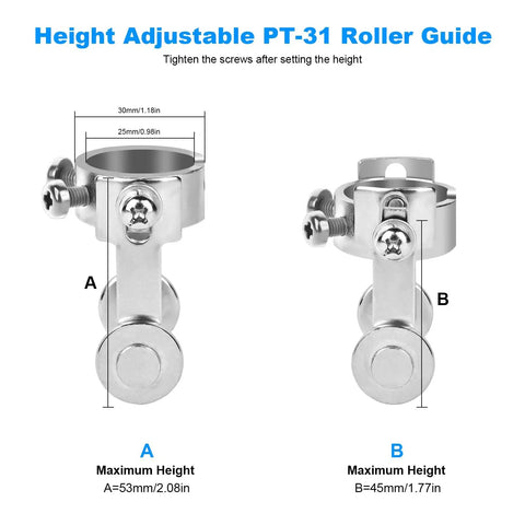Two Pack PT31 Plasma Cutter Roller Guide Wheel Spacers with adjustable heights for precise cutting alignment and stability