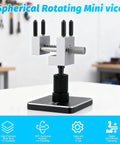 2 In 1 Mini Table Top Vise Clamp For Gundam Model Building And Jewelry Repair Portable 360 Degree Rotatable Vise With 0 To 1.37 Inch Clamping Range Aluminum Alloy Ball Base Handy Pro Grade DIY Tool For Hobbyists displayed on a table.