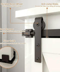 Two And A Half Foot Sliding Barn Door Hardware Kit For Single Door TV Stands And Small Cabinets J Shaped Hanger System