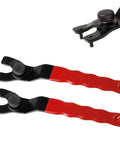 Two Pack Red Adjustable Pin Spanner Wrench For Angle Grinder Lock Nut Heavy Hitter Disc Removal Spanner featuring steel design and knuckle grip.