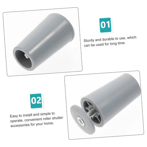 Badass Hurricane Shutter Hardware Plus Window Shutter Stopper Kit featuring a light gray plastic roller bump for shutter installation.