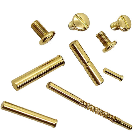 24K Gold Plated 1911 Grip Screws And Pins Kit For All Full Size 1911 Models 45 ACP And 9mm Hardened Steel Set Of Four