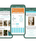 F2X Smart Home Water Monitor and Leak Detector with Real Time Usage Tracking Indoor and Outdoor Leak Alerts Irrigation and Sprinkler Monitoring No Plumbing Install Required Easy Setup Breeze app screens