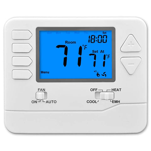 Non-Programmable Heat Pump Thermostat For Home Use Up To 2 Heat And 1 Cool No-Fuss Temperature Control with digital display