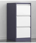 Top Tier Industrial Metal Filing Cabinet With Secure Locking Tool Chest For Home Office Storage And Slick Desk Organization Rock Solid Workspace Setup, compact design with three drawers.