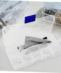 Glasses Repair Kit With Screws Nose Pads And Precision Screwdriver Tools For Quick Eyeglass Fixes At Home opened case view
