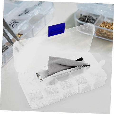Glasses Repair Kit With Screws Nose Pads And Precision Screwdriver Tools For Quick Eyeglass Fixes At Home opened case view