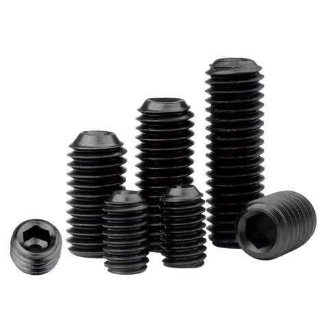 Built Tough M12 12mm Grub Screws Cup Point Set Bolt Pack Of 30 Internal Hex Drive Grade 12 9 Carbon Steel Black Coating.