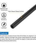 4 Pack Carbon Fiber Tubes 6 x 8 x 420mm Plain Weave Glossy Surface 3K Roll Wrapped Round Tubing for RC Airplanes.