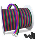 100 Ft RGB 4 Wire LED Extension Cable 22 AWG 4 Pin Tinned Copper For 3528 5050 RGB LED Strips High Conductivity OFC Wire