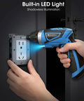 Heavy Duty 8V Cordless Electric Screwdriver Delivering 10 Nm Peak Torque And 11 Precision Speeds used for installing an electrical outlet.