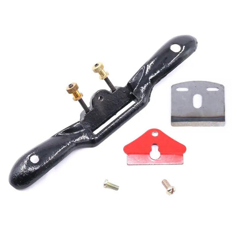 10 Inch Adjustable SpokeShave with Flat Base for Woodworking and Wood Craft, metal blade, ergonomic handles, carbon steel blade