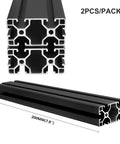 2 Pack 4080 T Slot Aluminum Extrusion 200mm Black 40x80 Profile Heavy Duty for T Slotted Framing European Standard