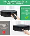 Zlmondee Remote Controlled Motorized Rotating Display Stand Turntable with remote and control buttons for smooth performance.