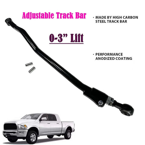 Adjustable Front Control Arms 1-6 Inch Lift Kit For 2003-2009 Dodge Ram 2500 3500 4WD With 0-3 Inch Track Bar Lift Beefy Heavy Duty Upper And Lower Arms Panhard Bar Off-Road Ready Suspension Upgrade adjustable track bar, 0-3 lift, black steel