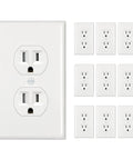 Must Have 10 Pack Duplex Receptacle Outlet With Tamper Resistant Protection 15 Amp 125 Volt White UL Listed Wall Plates Included