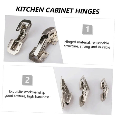 Four Inch Soft Close Concealed Cabinet Hinges With Damping For Kitchen And Closet, Steel Wardrobe Hinges Set Of 4 images showing structure and design.