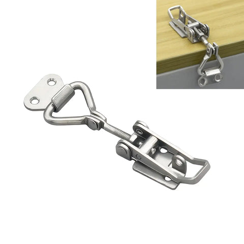 Dope Adjustable Toggle Corner Closure Latch With Keyhole For Tight Fits On Cabinet Doors Boxes And Window Covers Keeps Everything Locked Down Secure, stainless steel