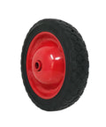 7 Inch Semi Pneumatic Rubber Tire With Diamond Tread And Steel Hub Featuring Grafoil Bearings shown on white background