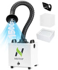 Heavy Duty Solder Fume Extractor With 100W Brushless Motor And 250 Cubic Meter Suction, flexible hose and filter for efficient air purification.