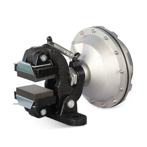 Vertical air compressor disc brake caliper type pneumatic brake system built with durable alloy magnetic powder for long life