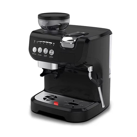 No Sweat 19 Bar Espresso Machine For Capsules Or Ground Beans Serves Up Rich Crema Multi Function Coffee Maker in black.