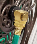 Brass Swivel Elbow Connector For Garden Hose Reels, 3/4 GHT Female To 1/2 NPT Male, Replacement Part, Durable Rust Resistant Brass, Universal Fit For Most Reels, Easy Install, Leak Free Sealing on hose reel