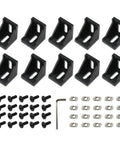 10 Pack Black 4040 Corner Brackets Set Heavy Duty Right Angle Aluminum Mounts With M6 Screws And T Nuts For 8mm Extrusion 4040 Series