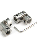 Rotatable Universal Joint Shaft Coupling Connector 8mm to 8mm with Screws and Wrench 2 Pack Heavy Duty Steel for RC Cars and Machinery