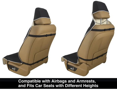 Side view of Waterproof Neoprene Car Seat Cover Sweatproof Non Slip Seat Protector Universal Fit For Front Bucket Seats Airbags Compatible