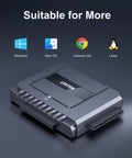Dual Drive USB C SATA IDE Adapter For 2.5 And 3.5 Inch HDDs SSDs And Optical Drives Lets You Run One SATA And One IDE At The Same Time With Easy Plug And Play, gray adapter