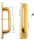 Two Pack Gold Aluminum Barn Door Handles Set 5.83 Inch Sliding Door Pulls For Wardrobes And Cabinets Easy Two Hole Mount Durable Aluminum Alloy Door Knobs For Doors Windows Closets
